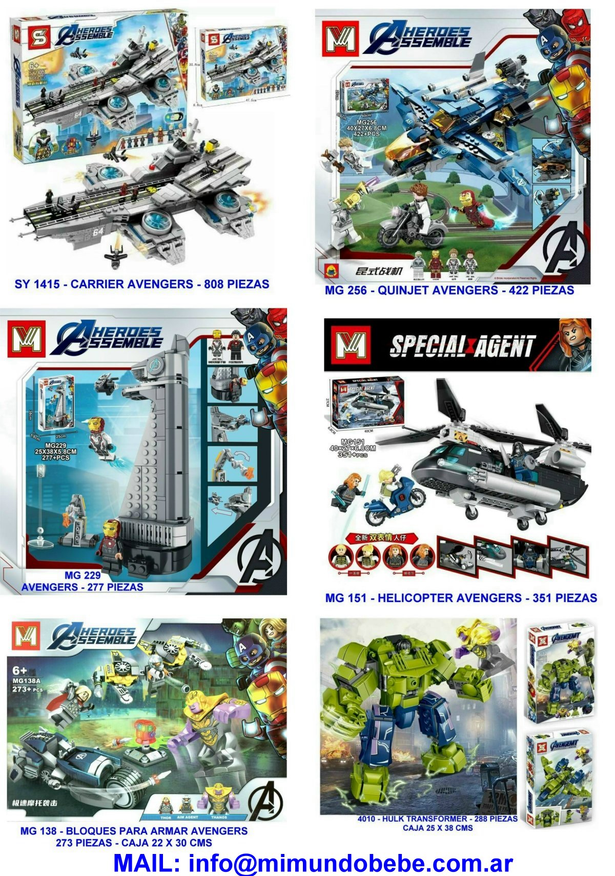 BLOQUES TIPO LEGO AVENGERS GRANDES 1